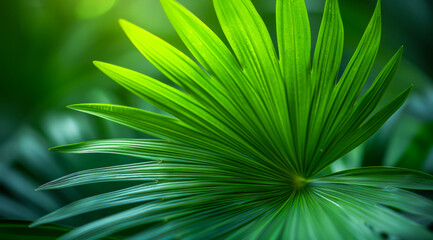 A leafy green plant with a large, fan-shaped leaf