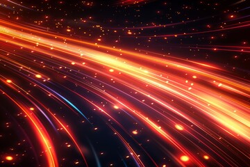 Obraz premium Vibrant Light Trails on a Dark Background