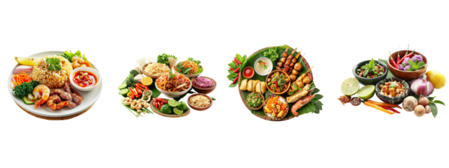 A Thai food isolated on white transparent background, PNG File. Perfect for clipart