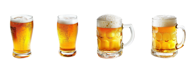 A beer mug isolated on white transparent background, PNG File. Perfect for clipart