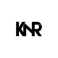 knr typography letter monogram logo design