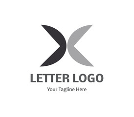 X Letter Vector Log Design.