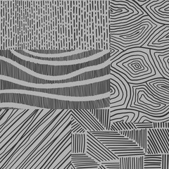 Hand-drawn pencil doodle abstract seamless pattern