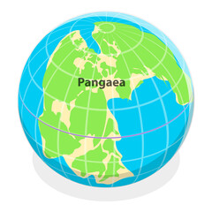 3D Isometric Flat  Illustration of Paleozoic And Mesozoic Eras. Item 4