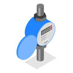 3D Isometric Flat  Set of Gas, Water And Electricity Measuring. Item 4