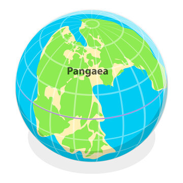 3D Isometric Flat  Illustration of Paleozoic And Mesozoic Eras. Item 4