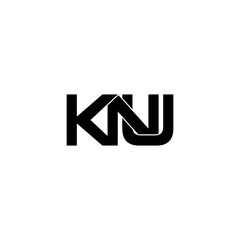 knu typography letter monogram logo design