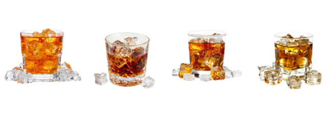 A whiskey isolated on white transparent background, PNG File. Perfect for clipart