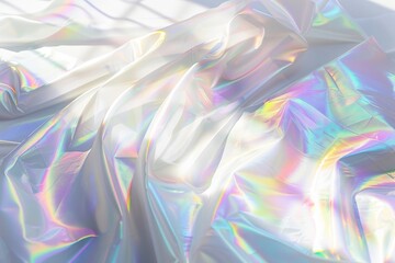 Fototapeta premium Holographic Iridescent Fabric with Sunlight