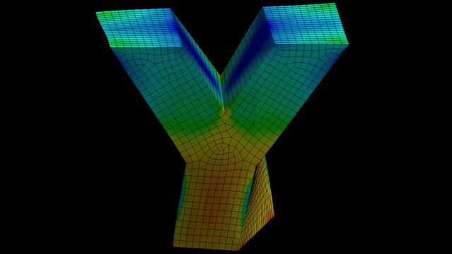 Mechanic simulation engineering - Letter Y Displacement and stress finite element analysis