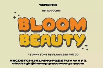 Playful cartoon Font, funky typeface for joyful brings life designs like children's artwork, birthday invitations, playful branding, and carnival typography. Vector typeset