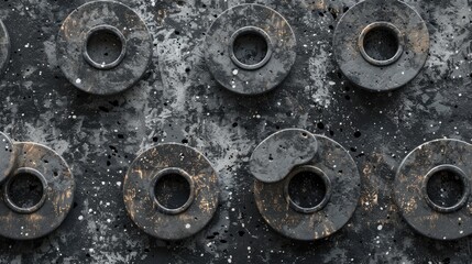 Speckled background with weight plates