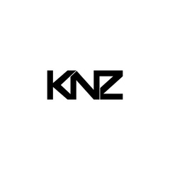 knz lettering initial monogram logo design