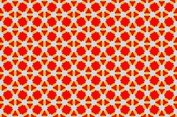 A pattern of red and yellow circles