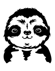 Cute Sloth | Woodland Animal | Forest Creature | Wildlife Party Decor | Jungle Monkey | Sloth | Jungle Animal | Original Illustration | Vector and Clipart | Cutfifle and Stencil