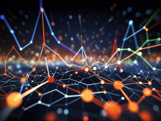 Fototapeta premium Abstract background ideal for digital, technologies, data science, scientific, neural networks, AI, network, data transmission and analysis, audio and visual concept. 