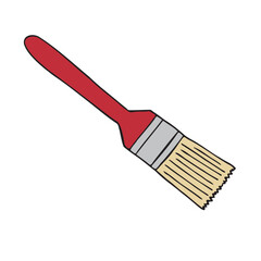 Vector hand drawn doodle sketch colored paint brush isolated on white background