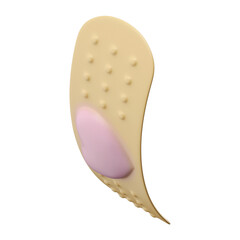 3D Cartoon Bandage with Pink Heart and Transparent Background