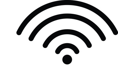wifi Icon with Black Outline Style