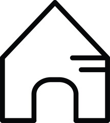 Home Icon with Black Outline Style