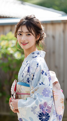 Fototapeta premium 着物を着た若い女性