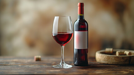 無地の赤ワインボトル