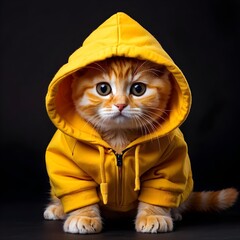 a cute cat, hoody isolated on a background