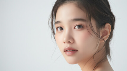 A woman with long hair and a pretty face