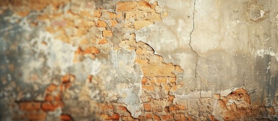 Fototapeta premium Old-fashioned wall with blurred background and space for text.