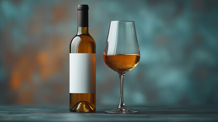 無地の白ワインボトル