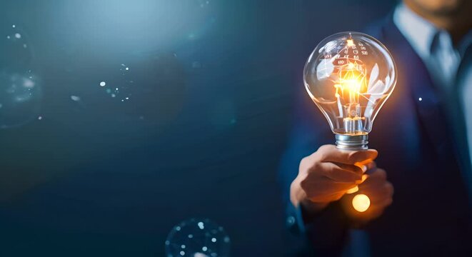 startup idea concept business man copy space banner