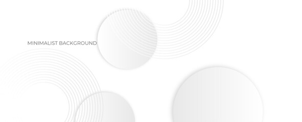 Abstract background with gray circle. White and grey abstract modern transparency circle presentation background. Object web design. Round shape. Minimal poster. Vector illustration