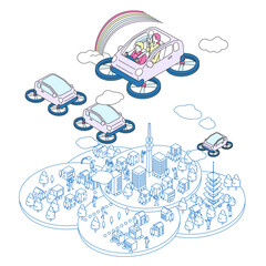 空飛ぶ車　イメージ