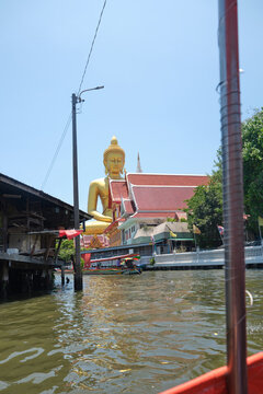 Big Buddha from the river Thailand Bangkok