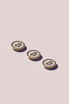 3D Render of Bitcoin Coins