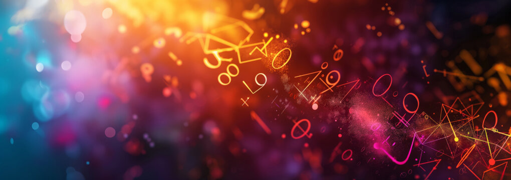 Colorful Math formula Banner Concept