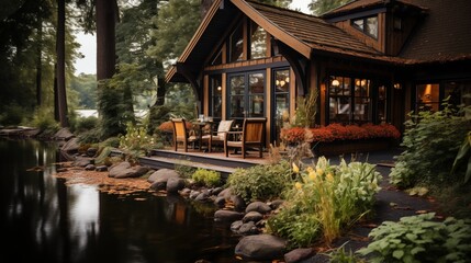 Cottage by the Lake- wooden facade