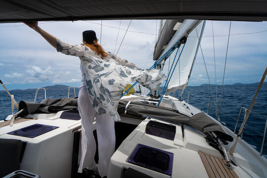 Windy Caribbean Ocean Sail Passage on Sailboat