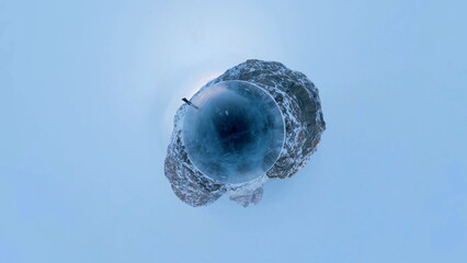 Greenland ice, 360 tiny planet sphere panorama