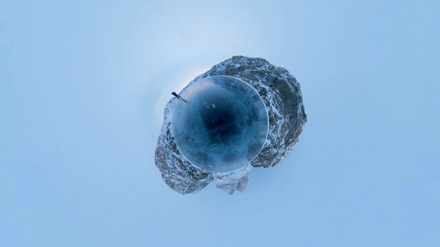 Greenland ice, 360 tiny planet sphere panorama