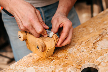 Crafting a wooden toy