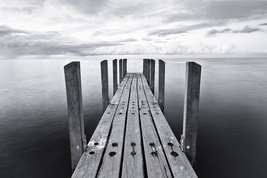 Wooden Boat jetty to horizon