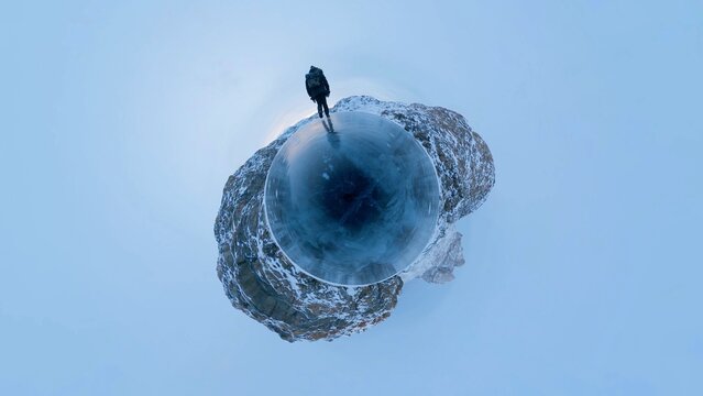 Arctic circle tiny planet of ice - ecological balance
