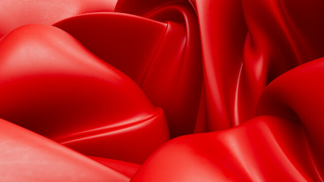 Wavy 3D abstract shape in poppy candy colors