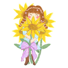 sunflower in summer background 