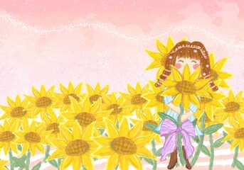 sunflower in summer background 