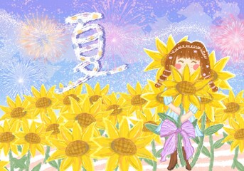 sunflower in summer background 