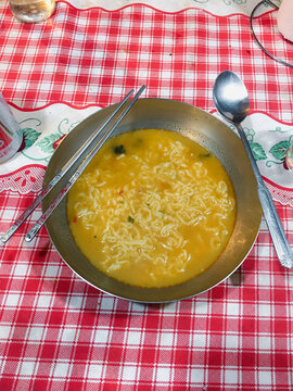 Ramen (라면), a typical Korean dish