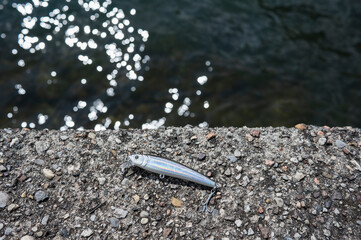 Fishing lure at lake