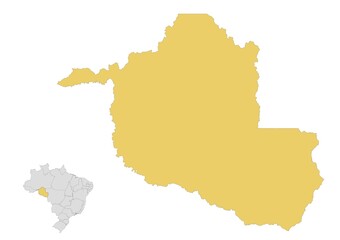 Obraz premium Mapa del estado de Rondonia en Brasil